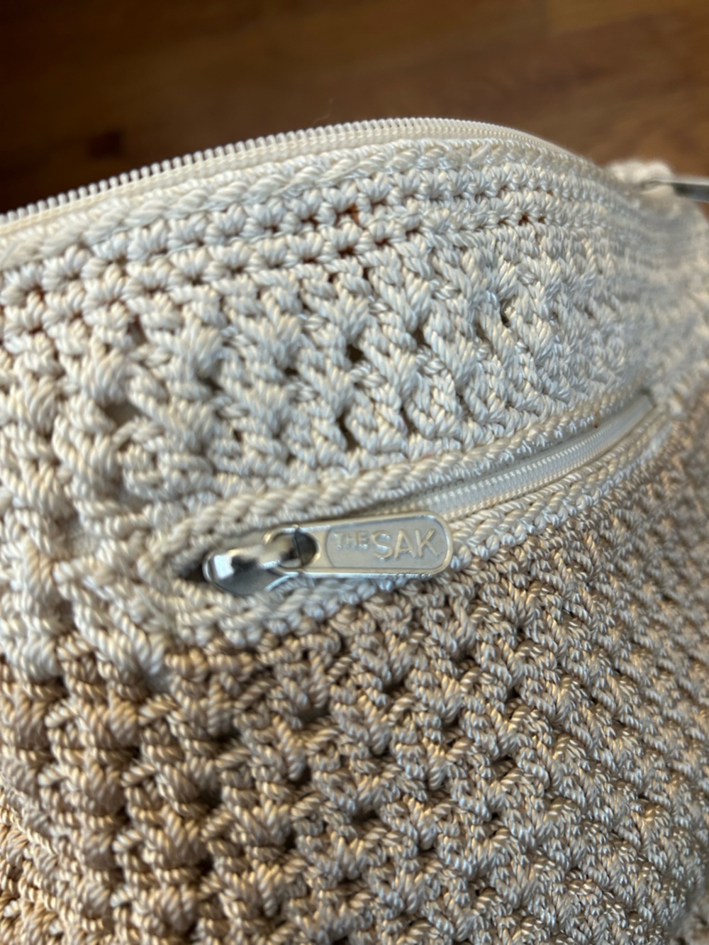 The Sak Crochet Shoulder Bag in Beige and Cream - Picture 5 of 9